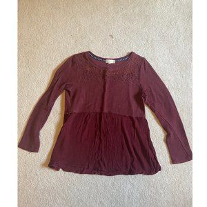 Altar'd State Long Sleeve Peplum Blouse